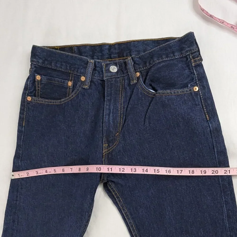 Levi's Retro Dark Wash Blue Denim 505 Straight Leg Jeans